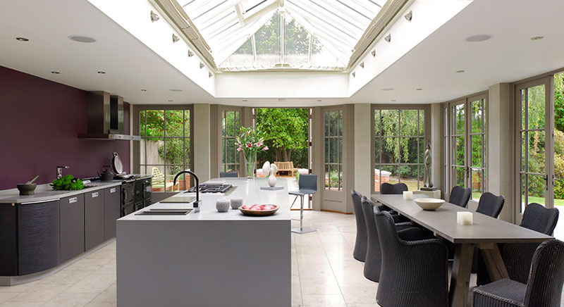 Kitchen extension with roof lantern